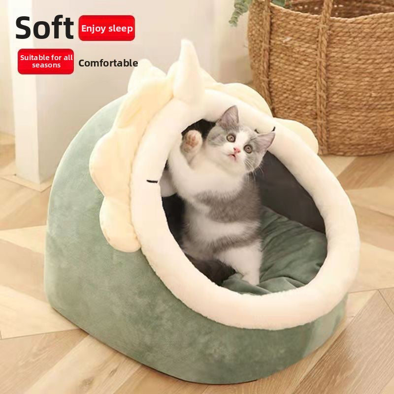 Semi-Enclosed Pet Bed